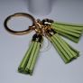Boho Style. Triple Leather Tassels Keychain Image 2