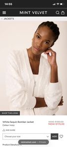 New Mint Velvet Sequin Bomber