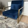 Blue and gold armchair Image 3