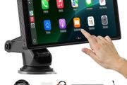 Wireless Car Stereo, 254 mm HD Portable Radio Touch Screen with Apple CarPlay and Android Auto, CarPlay Screen with Front &amp; Backup Cameras, Voice Control, Mirror Link, Bluetooth, GPS Navigation