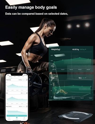 FREE P&P Scales for Body Weight, Bathroom Weighing Scale for Body Weight Stones and Pounds, with BMI Scales Muscle Weighing Composition Analyzer Bluetooth High Precision Senor