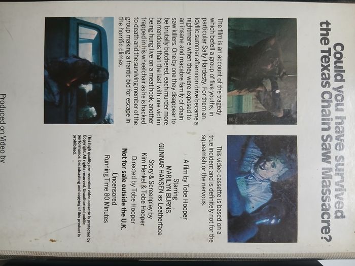 The Texas Chain Saw Massacre Pre Cert On Iver Film Services UK 1974 VHS Pal FF 30 No. 22