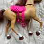 2018 Mattel Barbie Horse from Hugs N Horses Playset Pink Saddle Head Moves Used Please look at the pictures Image 10