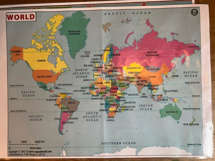 A3 World Maps