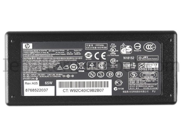 HP laptop adapter 18.5V 3.5A 65W PPP009H