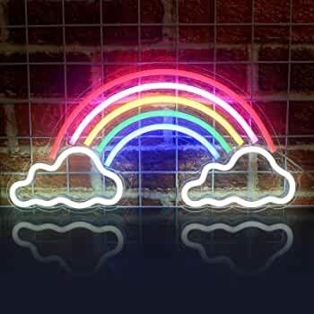 Rainbow LED Neon Light Sign USB Powered 40 x 20cm with Switch Acrylic Neon Wall Light Signs for Bedroom,Living Room,Teen Boys & Grils Game Room Decor (FREE POSTAGE)