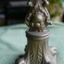 Antique Brass 15" high Art Nouveau Altar Standing Cross Crucifix Image 4