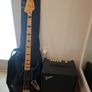 Bass guitar with case and amp Image 2