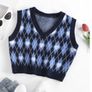 Joblot of 5 Heart V Neck Vest Sweater - Blue Image 3