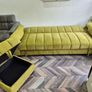 Sofa Bed with Storage & Pouffe 210cm Yadhi Lime Image 2