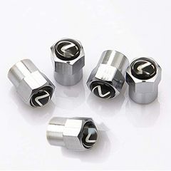 Tire Valve Stem Air Caps Cover Combo Silver Logo Chrome Tire Stem Valve Caps Set Fit for CT is ES GS CT LS LX RX