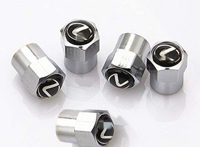 Tire Valve Stem Air Caps Cover Combo Silver Logo Chrome Tire Stem Valve Caps Set Fit for CT is ES GS CT LS LX RX