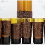 Vintage Amber Glass Decanter Glasses Set Image 5