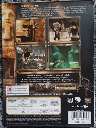 Tomb Raider Anniversary Collector's Edition PC DVD 3-Disc Set Complete
