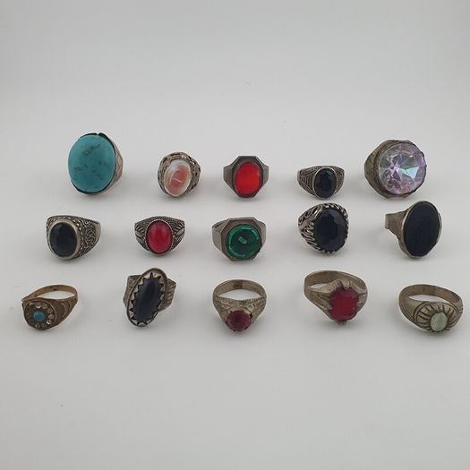 Antique Treasure Jewellery Lot 15 Traditional Brass Statement Rings