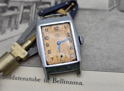 Antique Ww1Period Swiss made Watch Working but needs a Restoration
