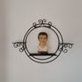 Vintage Oriental Motif Round Metal Shelf Unit Image 4