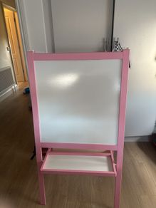 ikea easel board with paper and accessories