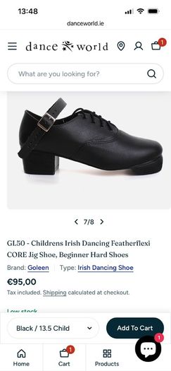 Irish dance heavy shoes, size 2,5 UK