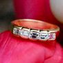 Vintage Italian Emerald Cut Diamond Ring - Unique Eternity Ring Image 3
