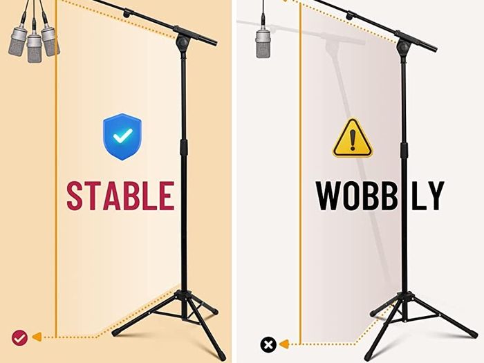 Tripod Boom Sheet Microphone Stand Metal Portable with Carrying Bag, for Performance Singing Speech Wedding Stage and Outdoor (FREE POSTAGE)