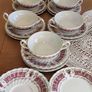 18 pcs Myott Ironstone Ware,  Handled Soup Bowls And Plates Rialto Marone Image 2