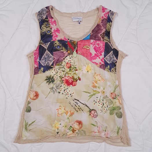 Elisa Cavaletti Multicolor Luxury Italian Floral Cardigan Top Set Size XL