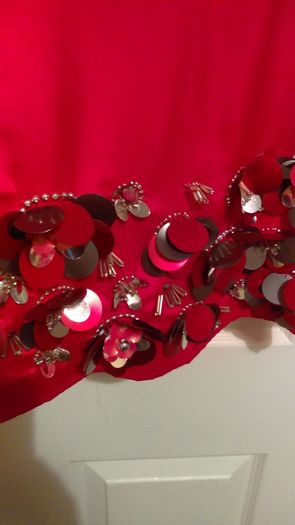 Red Asos dress with sparkly 3d flowers..