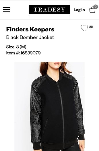 findersKEEPERS bomber jacket Sz Xs (10-12) - Bnwot Rrp 249 dollars