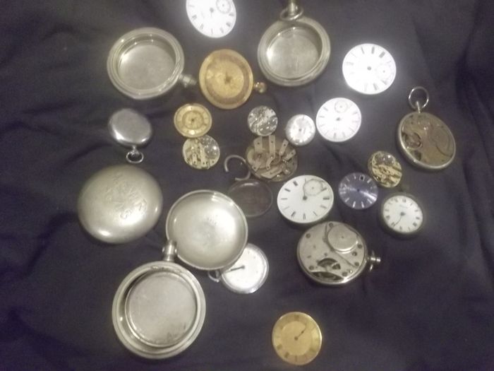 alot of vintage pockets watch parts