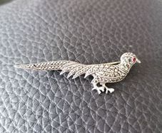 pheasant brooch vintage