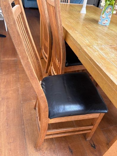 Rectangular extendable table (for 10) with 8 chairs
