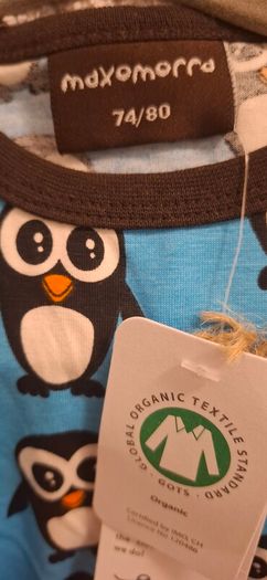 BNWT Maxomorra Penguin Bodysuit Winter 2015 Size 74/80