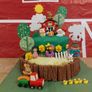 Tractor Scarecrow Barn with Animals Cake Decorations Image 7