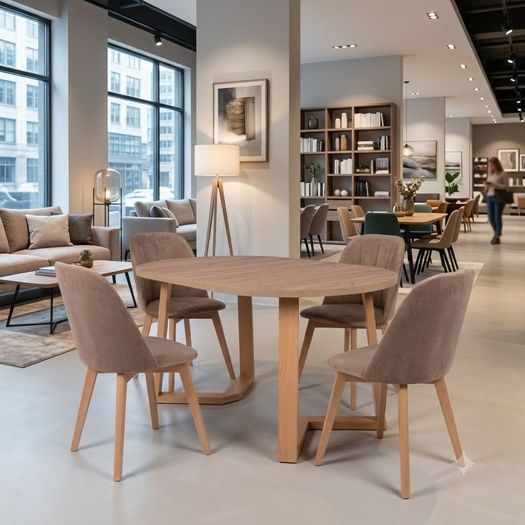 FLEXI 170 Extendable Round Dining Table Laminated