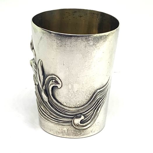 Rare Art Nouveau Silver Christening Beaker