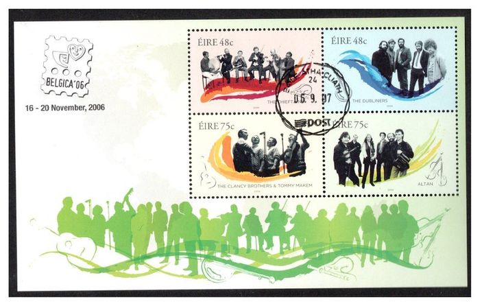 2006 Ireland Belgica '06 on Musicians Miniature Sheet (MS62) Fine Used with Dublin Cancel