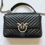 Pinko Love Bag Black Chevron Leather Shoulder Bag Original + Dust Bag Image 10