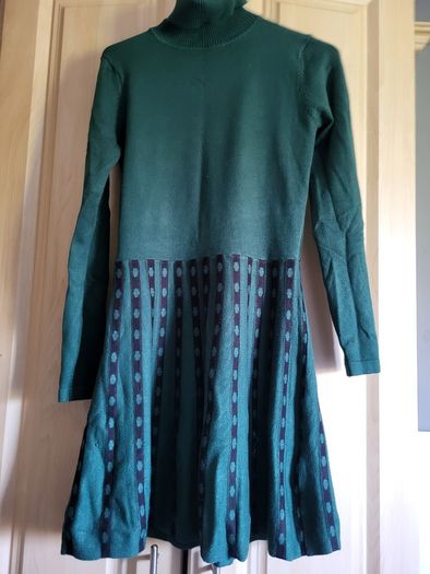 Jumper dress dark green M turtle neck