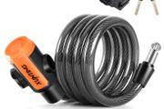 Bike Lock Coiled Secure Keys Bike Cable Lock with Mounting Bracket Waterproof Anti Theft Scooter Bicycle Lock
