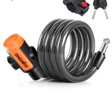 Bike Lock Coiled Secure Keys Bike Cable Lock with Mounting Bracket Waterproof Anti Theft Scooter Bicycle Lock