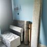 Light grey crushed velvet Chesterfield single bed +Ottoman set Image 6
