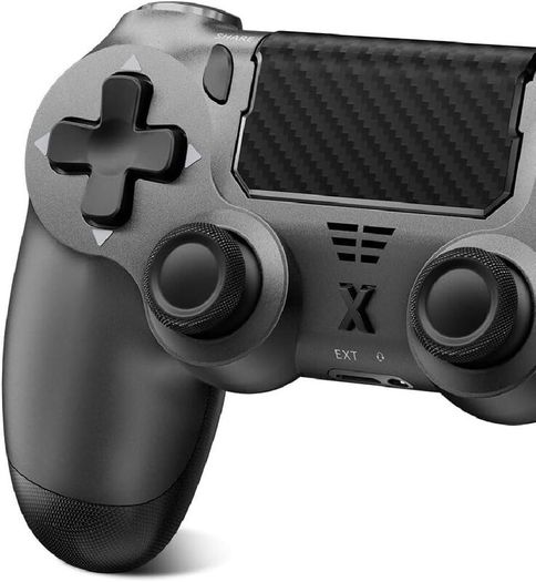 Wireless Controller For PS-4, Controller Wireless for PS-4 Pro/Slim/PC, Bluetooth Gamepad Joystick with Dual Vibration Touch Panel 3.5mm Audio Jack Six-Axis, Gray