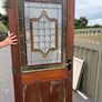 Teak door with stained glass Image 2