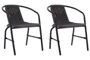 Garden Chairs 2 pcs Plastic Rattan and Steel 110 kg