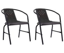 Garden Chairs 2 pcs Plastic Rattan and Steel 110 kg