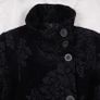 Desigual Black Velvet Embossed Floral Pattern High Neck Longline Coat 8UK/36EU Image 3