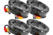 4 Pack 10M / 32 feet BNC Video Power Cable 2-in-1 Pre-made Black Security Camera CCTV Cable for HD Surveillance Camera and DVR System Installation