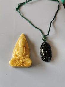 2 Jade Buddha pendants