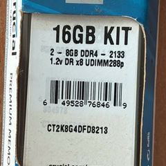 Crucial 16GB Ram Kit 2 x 8GB DDR 4 2133 MHZ UDimm Desktop Ram